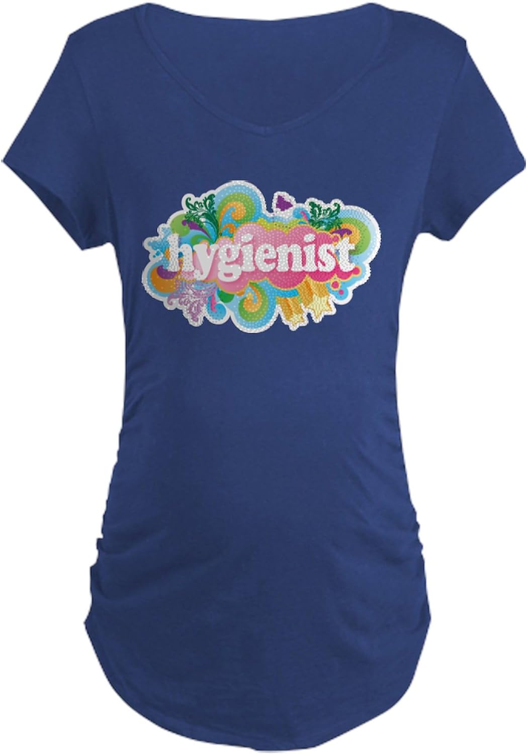 CafePress Retro Hygienist Maternity Dark T Shirt Women's Maternity Ruched Side T-Shirt
