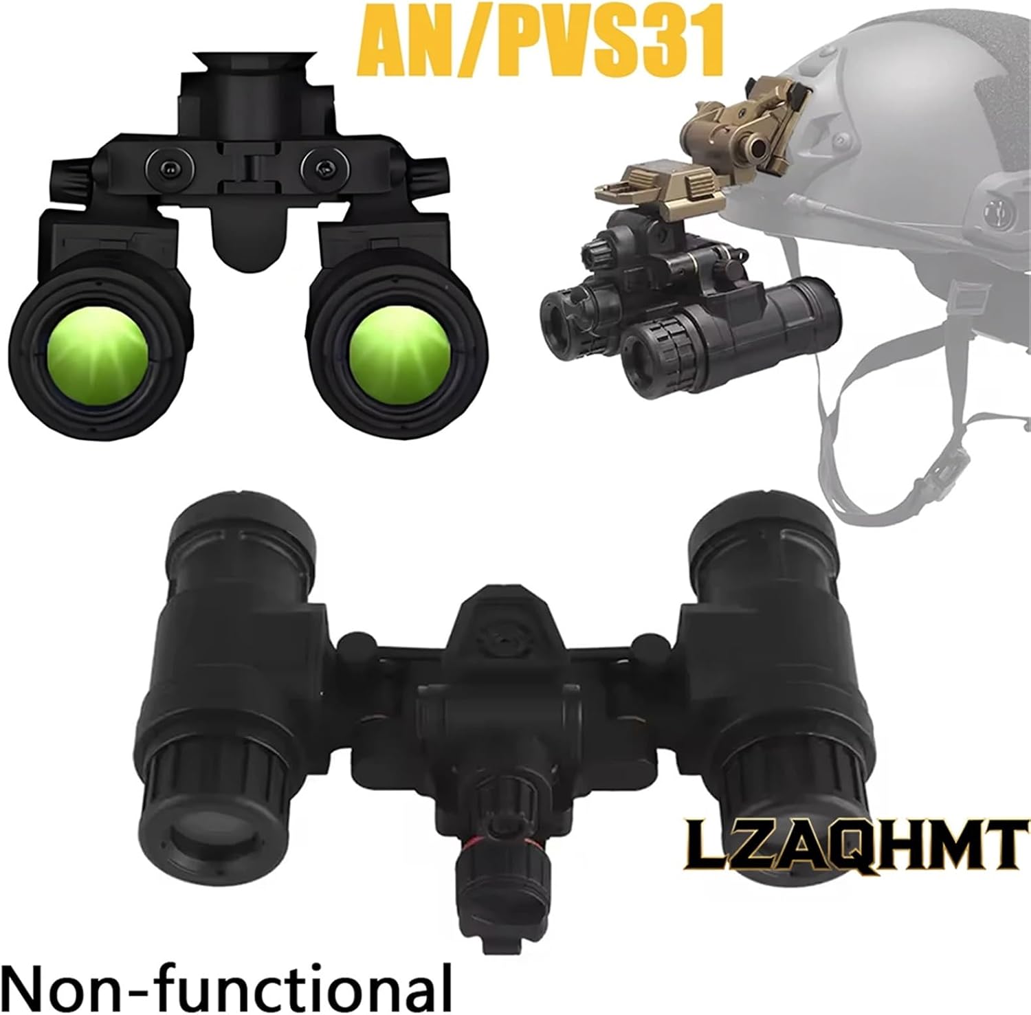 Tactical AN/PVS31 Night Vision Dummy Model - with Adjustable Helmet NVG Bracket Non-Function for Cosplay Display & Movie Props