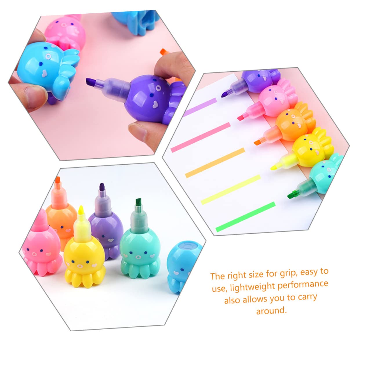 Happyyami Rotuladores Fluorescentes Plástico Liviano con Diseño de Octópodo Escritura Suave 18 Piezas para Estudiantes Ideales para Tarjetas DIY y Escuela