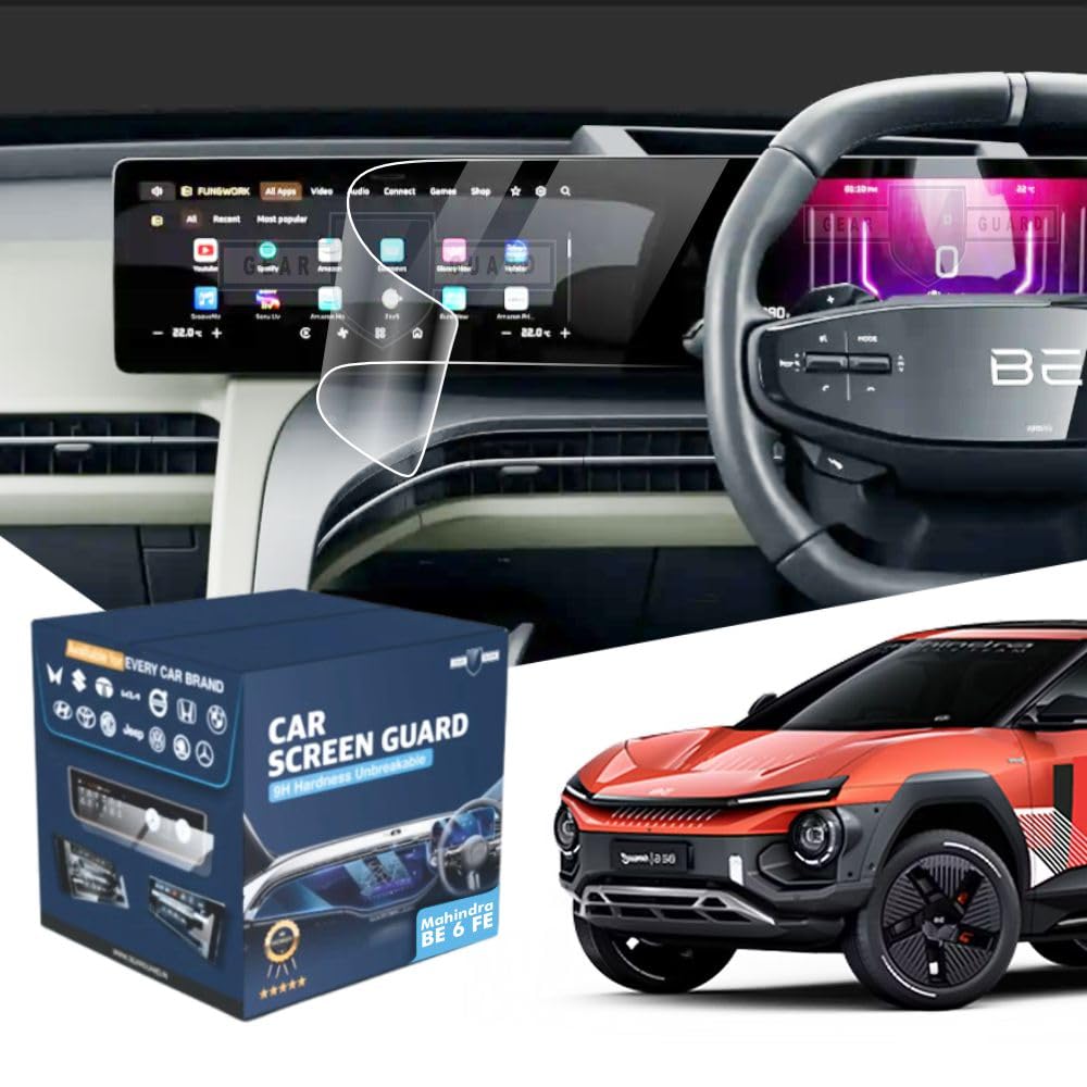 GEAR GUARD Screen Protector For MAHINDRA BE 6 FE | Infotainment System & Instrument Cluster | Car Stereo Film || Android Touch Screen Accessories [Not Tempered Glass]- Clear-picture-37