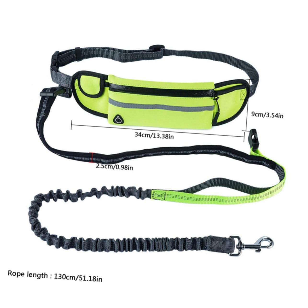 Levemolo Waist Dog Leash for Running Hands-Free Leash with Bungee Dog Training Lead Nighttime Safety Compact Waste Bag Dispenser