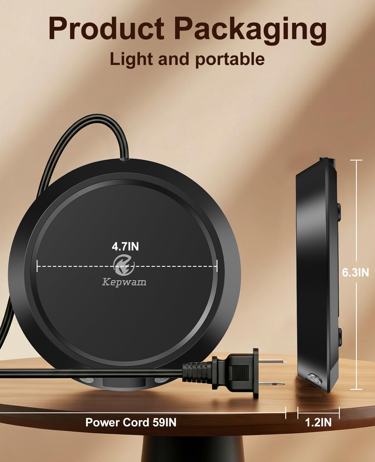 Kepwam - Plato grande para calentar velas con apagado automático de 4 horas, calentador de tazas de café para computadora con calentador de café de 3 temperaturas, calentador de tazas, calentador de