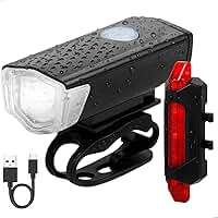 Kit Lanterna Bicicleta Recarregável USB LED Farol Dianteiro e Luz Traseira Bike IPX4 Resistente à Água Modos de Iluminação Segurança Noturna Bateria 800mAh Cabo USB Incluso Fixação Universal Pro Set