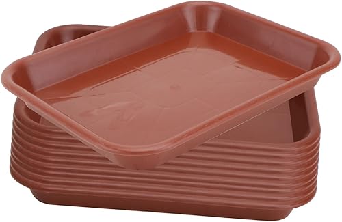 Happyyami 30 Pcs Rectangular Tray Pot Planter Trays Plant Drip Tray Flower Pot Accessory Plant Pot Base Plate Clear Plant Saucer Saucer Garden Pot