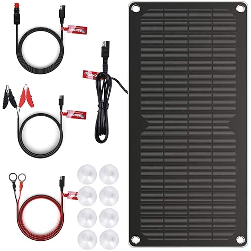 Renogy 10 Watts Portable Solar Battery Charger Maintainer, Backup for Car Boat Marine Motorcycles Truck