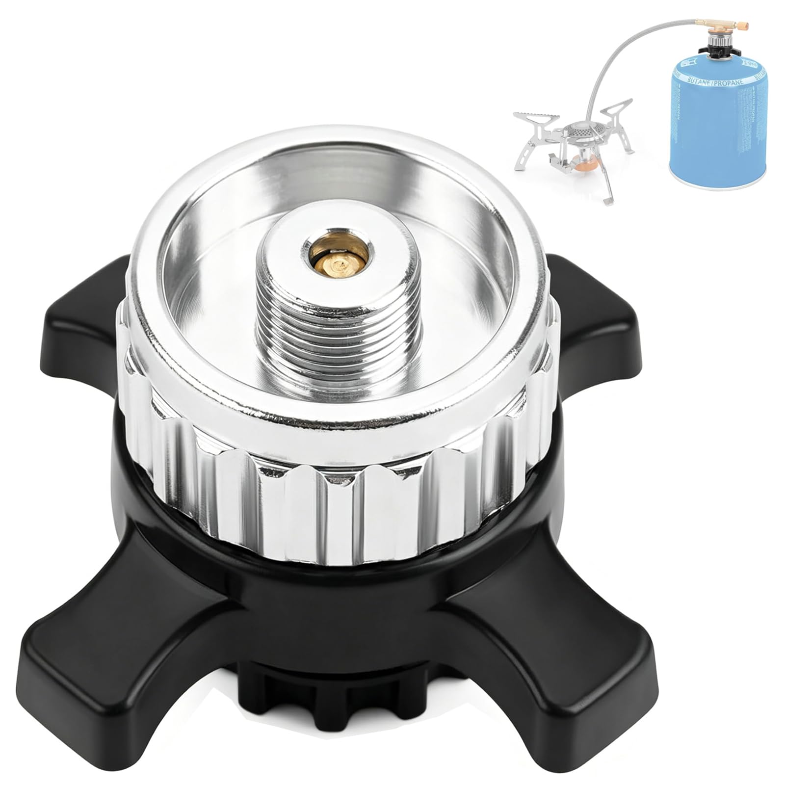 Adapter nabojów gazowych Wuhmhm kompatybilny z nabojem gazowym Easy-Click/CV, adapter z zamknięcia bagnetowego na przyłącze gwintowane 7/16", adapter naboju gazowego do kuchenki kempingowej, palnika