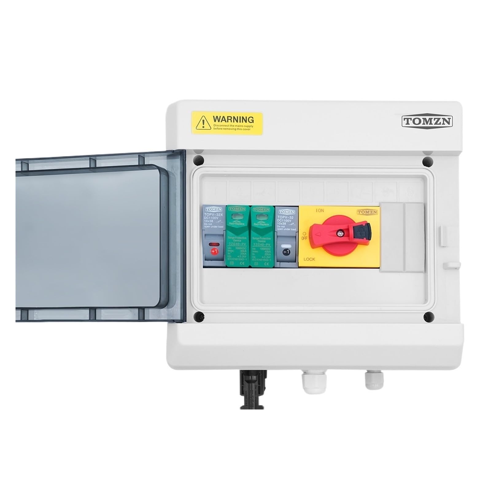 NVSFZGIYG Solar photovoltaic PV Combiner Box with Lightning Protection 9ways 1 Input Out DC 1000V Fuse SPD Waterproof IP65