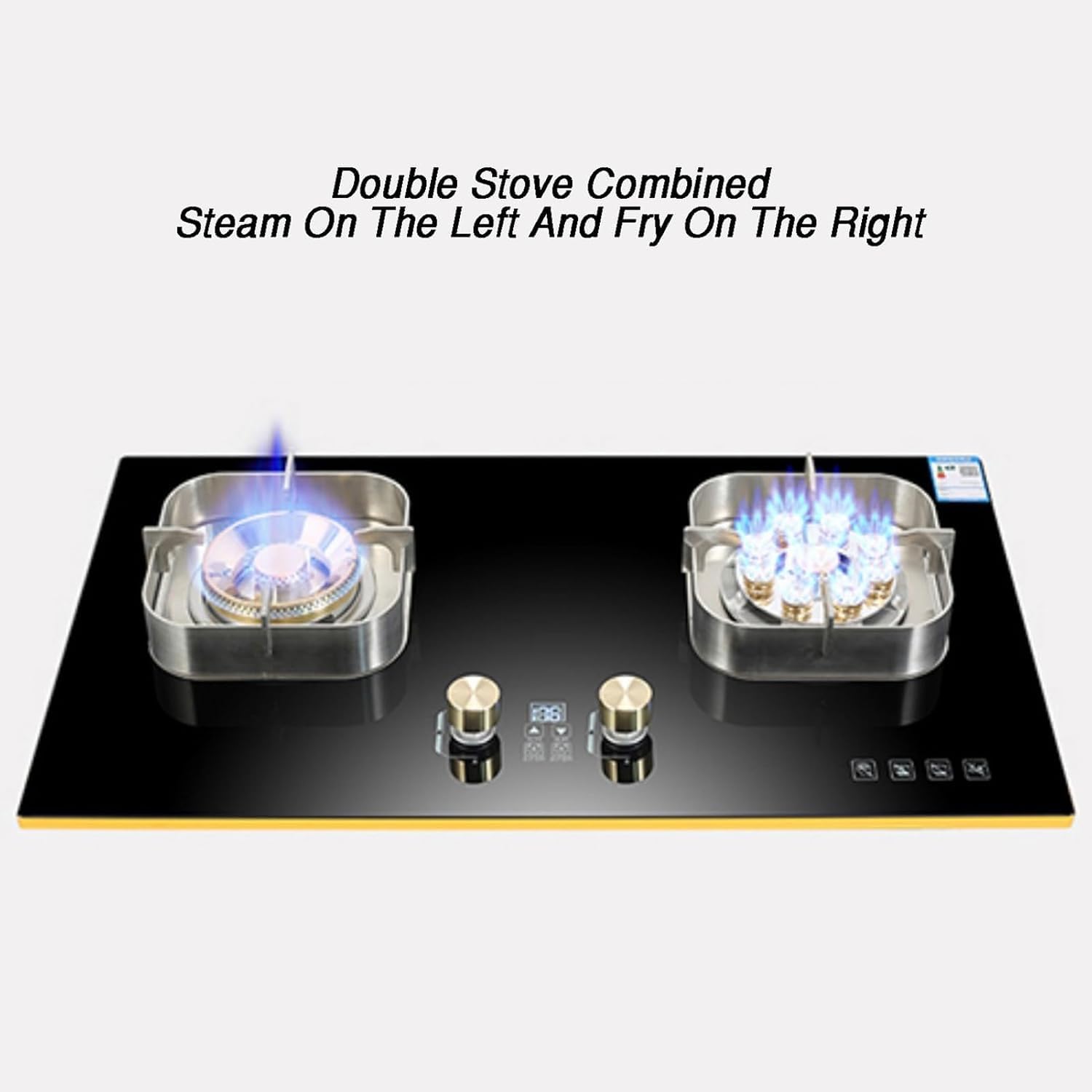 Gas Cooktop,with 180min Timer Function,Gas Hob,7.2KW NG/LPG Gas Stove,for Caravan Home Camping Catering,Electronic Pulse Type Gas Stove(Lpg)