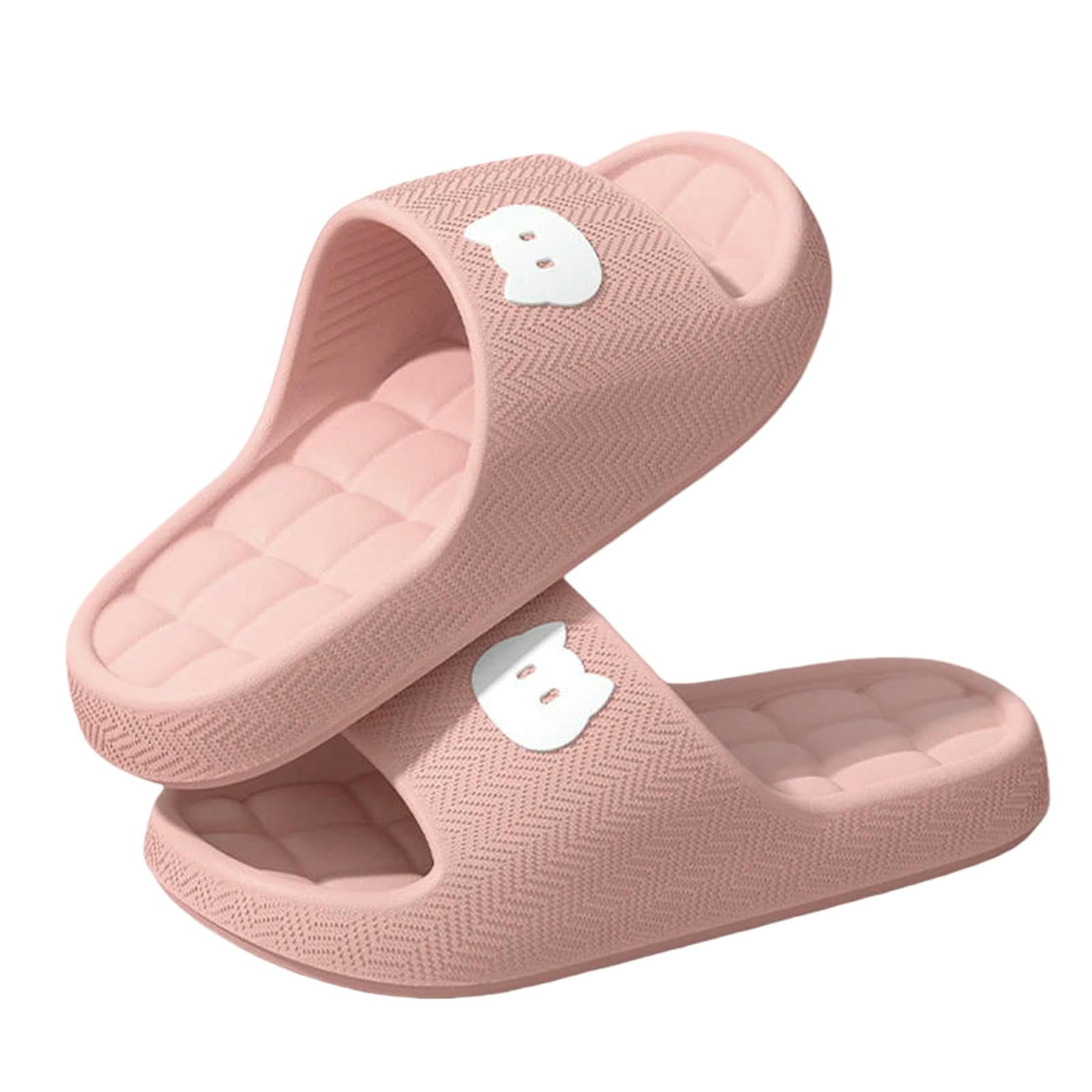 Gyios Summer Slippers Indoor Platform For Women Eva Soft Sole Couple Cloud Woman Comfortable Anti Slip Bathroom Slides-pink-40-41