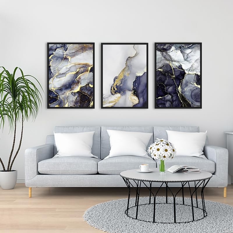 QPLGTU Islamic Marble Canvas Painting, Arabic Art Wall Canvas Poster Set, Bedroom & Living Room Decoration - Image 3