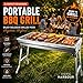 Home Harbour H1 Large Foldable Stainless Steel BBQ Charcoal Grill | Portable and Lightweight Barbecue | For Outdoor Picnics, Camping, Garden, Home Cooking Parties Grilling