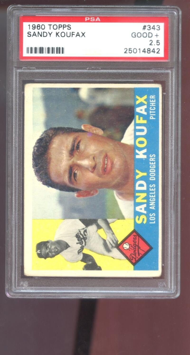 1960 Topps #343 Sandy Koufax PSA 2.5 Graded Baseball Card Los Angeles Dodgers