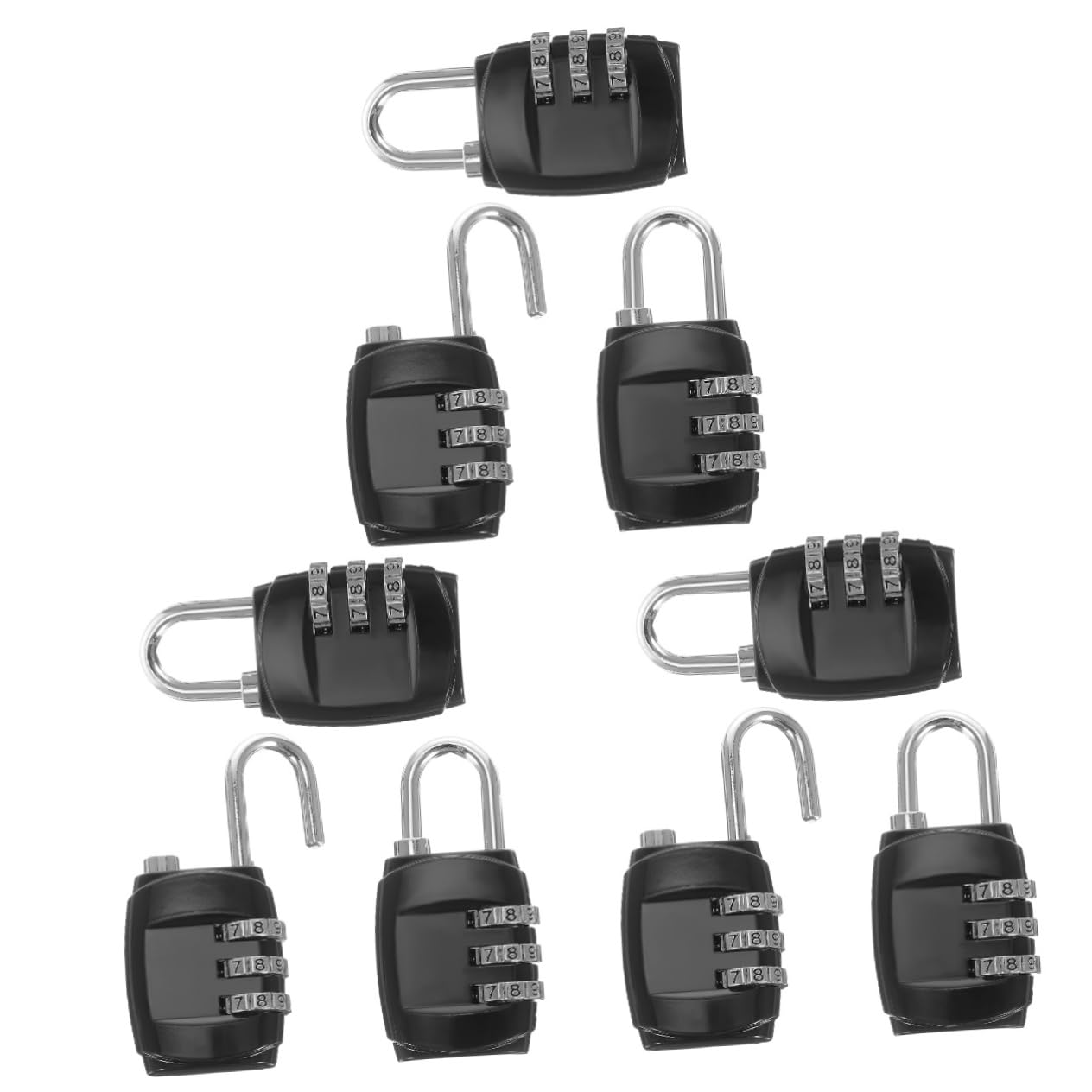 Cabilock 3 Set Lucchetto Con Serratura A Combinazione Serratura A Combinazione All'aperto Bagaglio Viaggio Chiave Lucchetto Per Bagagli Serrature Per Bagagli Lega Di Zinco Nero 3 Pezzi*3