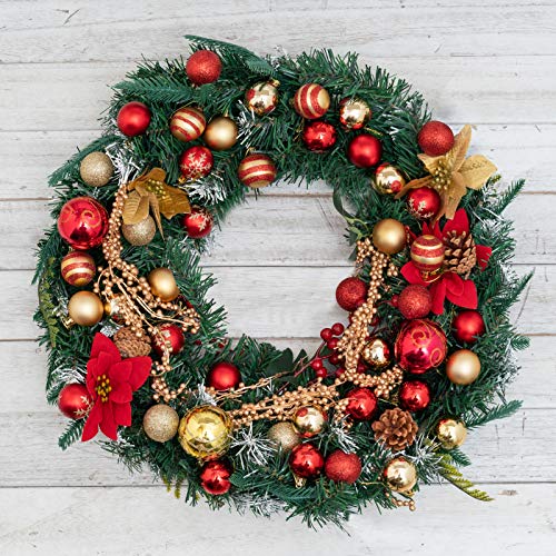 Funarty 50Ct Christmas Ball Ornaments Shatterproof Christmas Tree Balls Decorations Small 40Mm/1.57" For Tree Holiday Wedding Party Decorations (Red And Gold) #TOP3