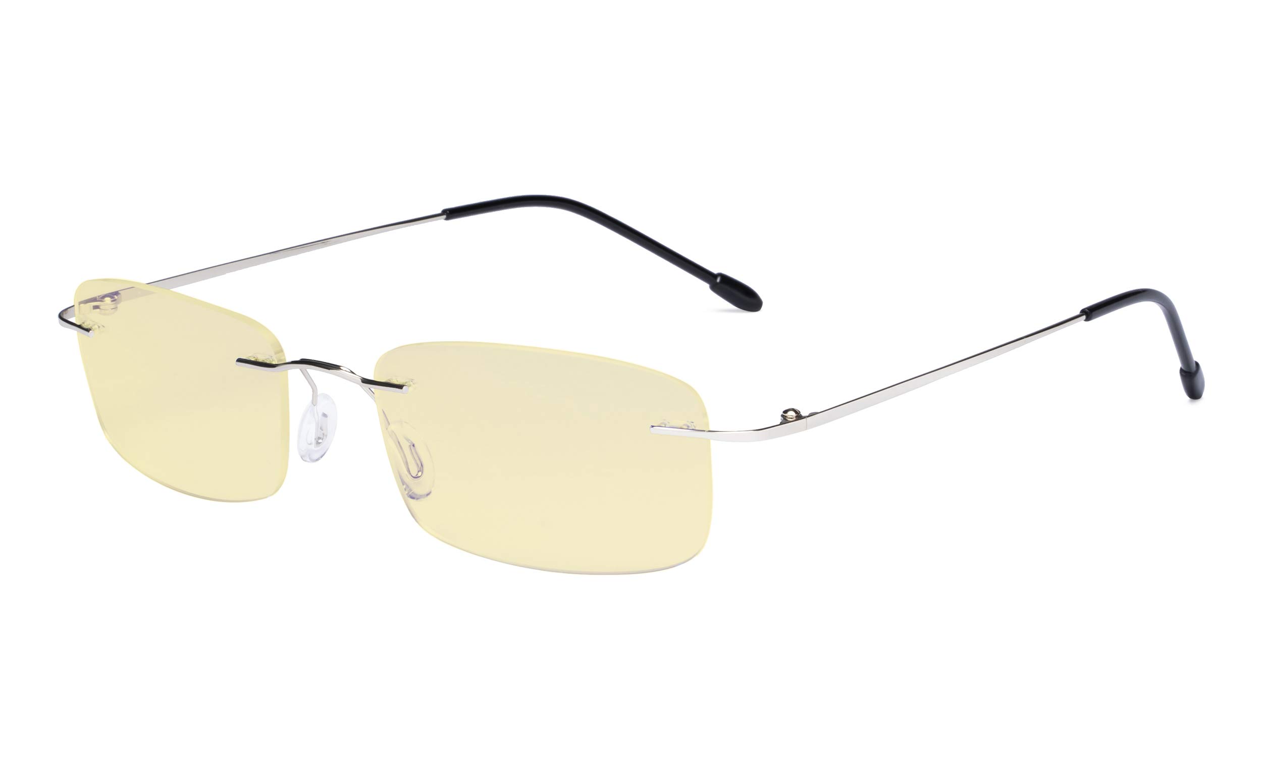 Eyekepper Titanium Rimless Orange Tinted Lenses Computer Reading Glasses Readers Men Women