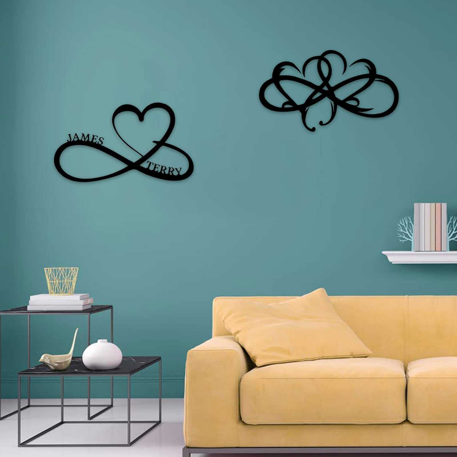 Decorazione Parete Cuore Infinito In Metallo - Scultura Artistica Ferro Battuto Per Interni - Foto 8