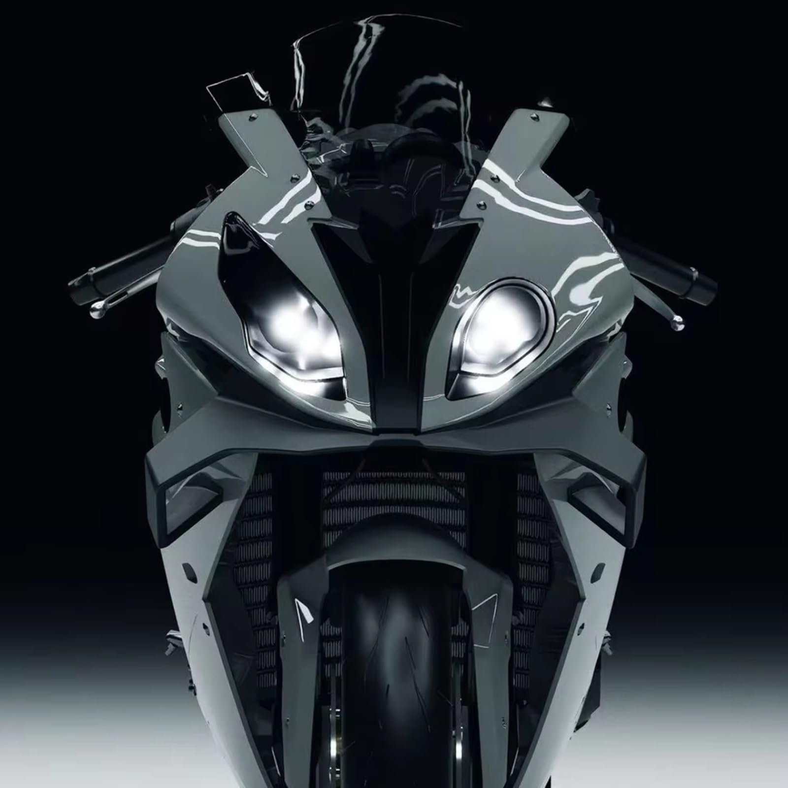 Motorrad-Flügelspoiler Für S1000RR 2015–2018 Aerodynamisches Winglet | Motorradzubehör Frontlippe Spoiler Flügelverkleidung Downforce Front Aerodynamik(Glossy black)