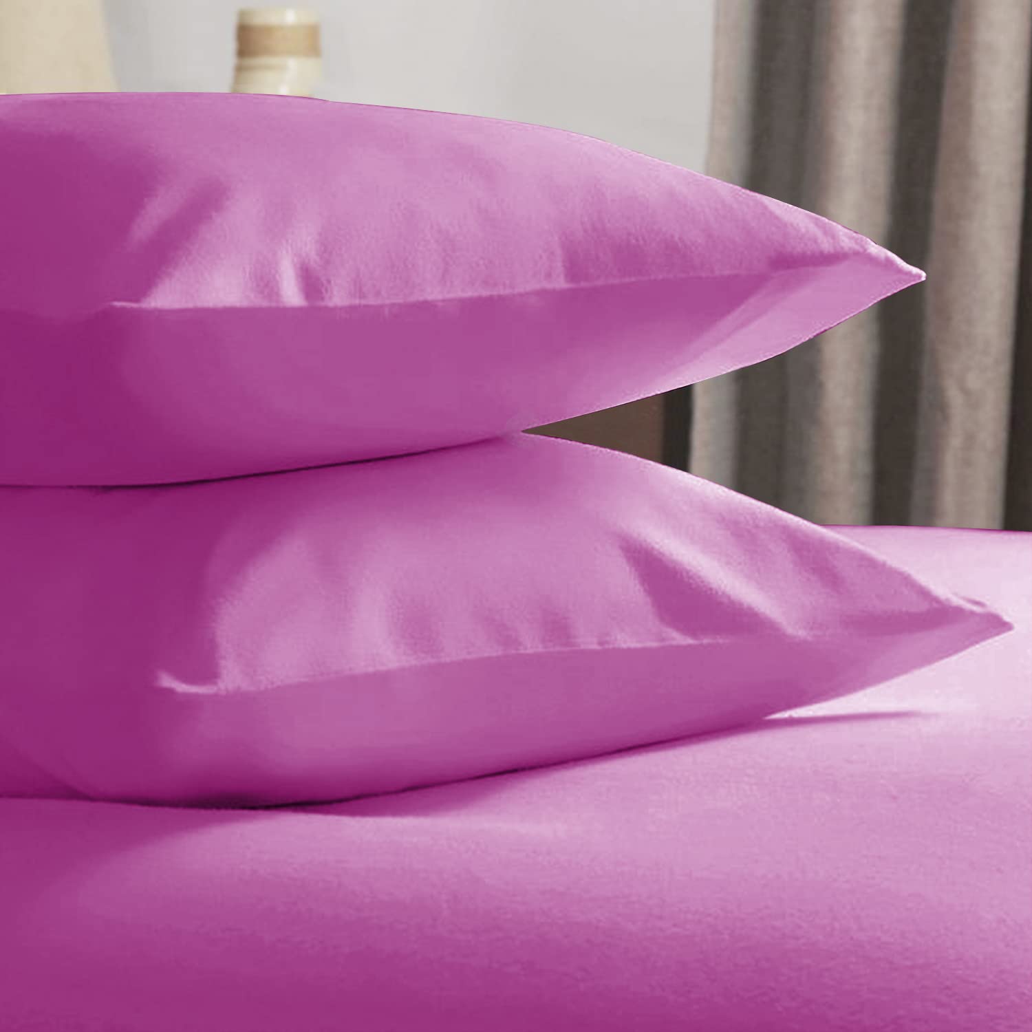 Imperial Rooms Pillow Cases 2 Pack Brushed Microfibre Pillow Covers (Purple, Pillow Cases 2 Pack)OEKO-TEX STANDARD 100