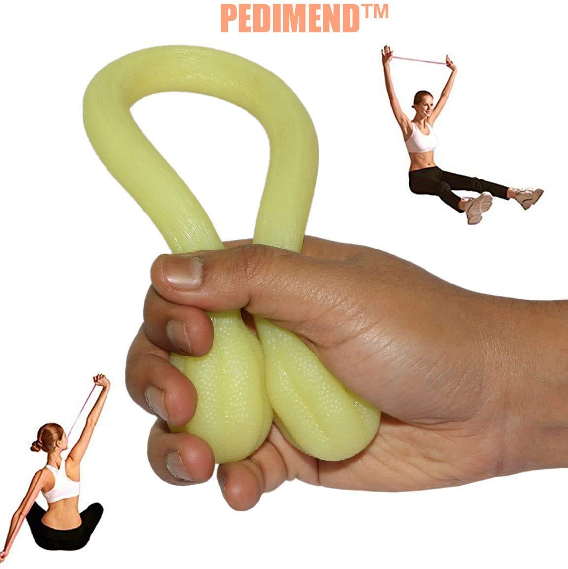 PedimendTM - Corda Elastica per Yoga e Pilates, 4 Pezzi, Corda in Silicone per Yoga, Pilates, Fascia di Resistenza Toracica, Corda per Fitness, Strumento di Allenamento