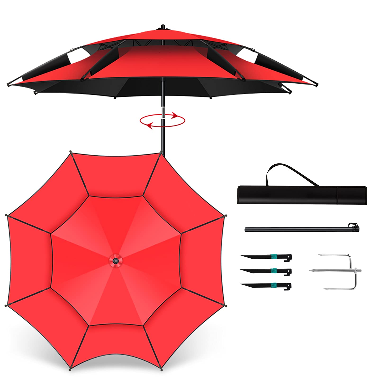 Sombrilla de pesca impermeable y parasol con protección solar de 2m 8