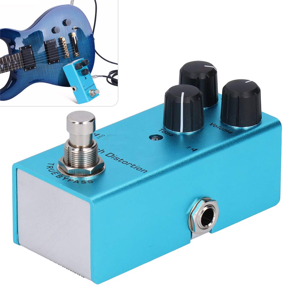 Alomejor E-Gitarren-Effektpedal, Crunch Distortion mit True Bypass, Einstellbarer Tonlautstärke für Klassischen Rock-Sound