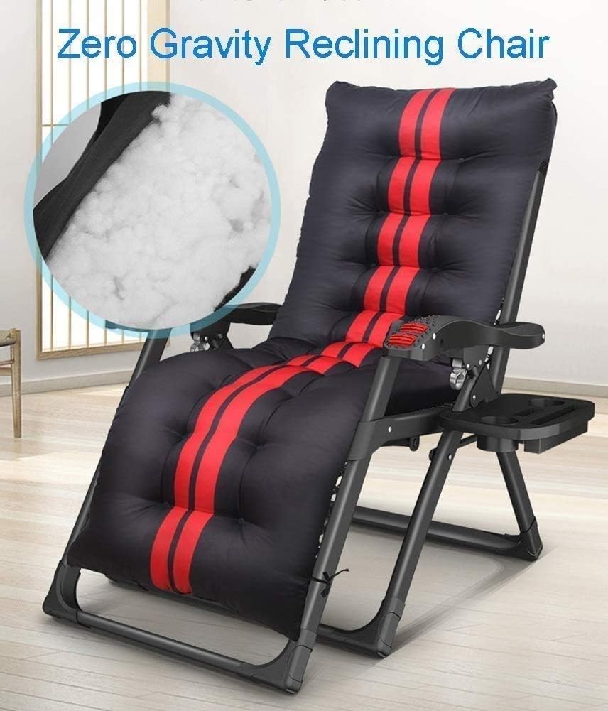 Sun Lounger Garden Chairs Foldable Deck Chair Oversize Patio Reclining, Outdoor Beach Lawn Camping Chairs Recliner Portable Foldable with Cushions Home Lounge Deck Chair