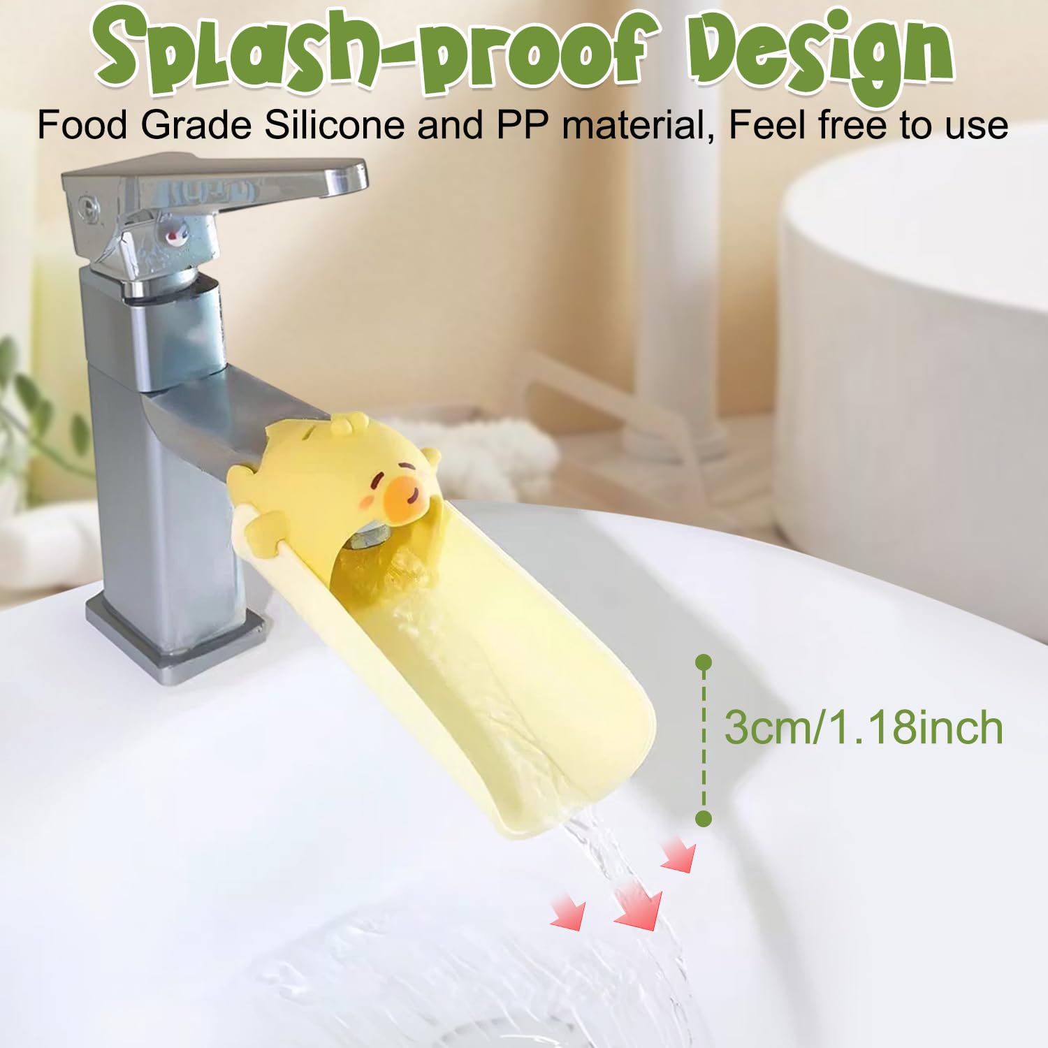 Lot de 2 housses de robinet de bain pour enfants, housse de robinet de bain pour bébé, protection durable pour robinet de bébé, motif dessin animé mignon s'adapte à la plupart des robinets de bain de