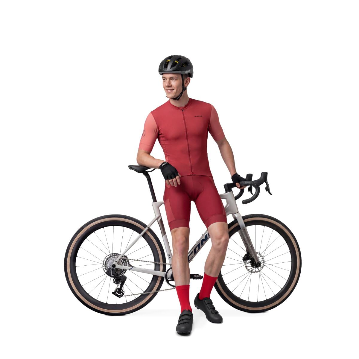 SIROKO Maillot de Gravel Manga Corta Ciclismo GM2 Golden Pedals Red Rojo