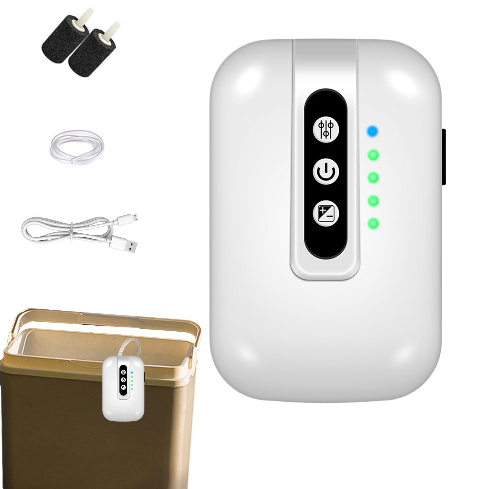 Bomba de Aire para Acuario Bomba de Aire Silenciosa | Recargable USB Portátil Para Carnada Viva Acuarios Estanques Hidroponía