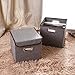 mee‘life Fabric Storage Bins with Lid [2-Pack] Foldable Closet Storage Boxes for Shelves, Large Collapsible Storage Basket Clothing Organizers Containers for Nursery - 15.3x11.4x11.4