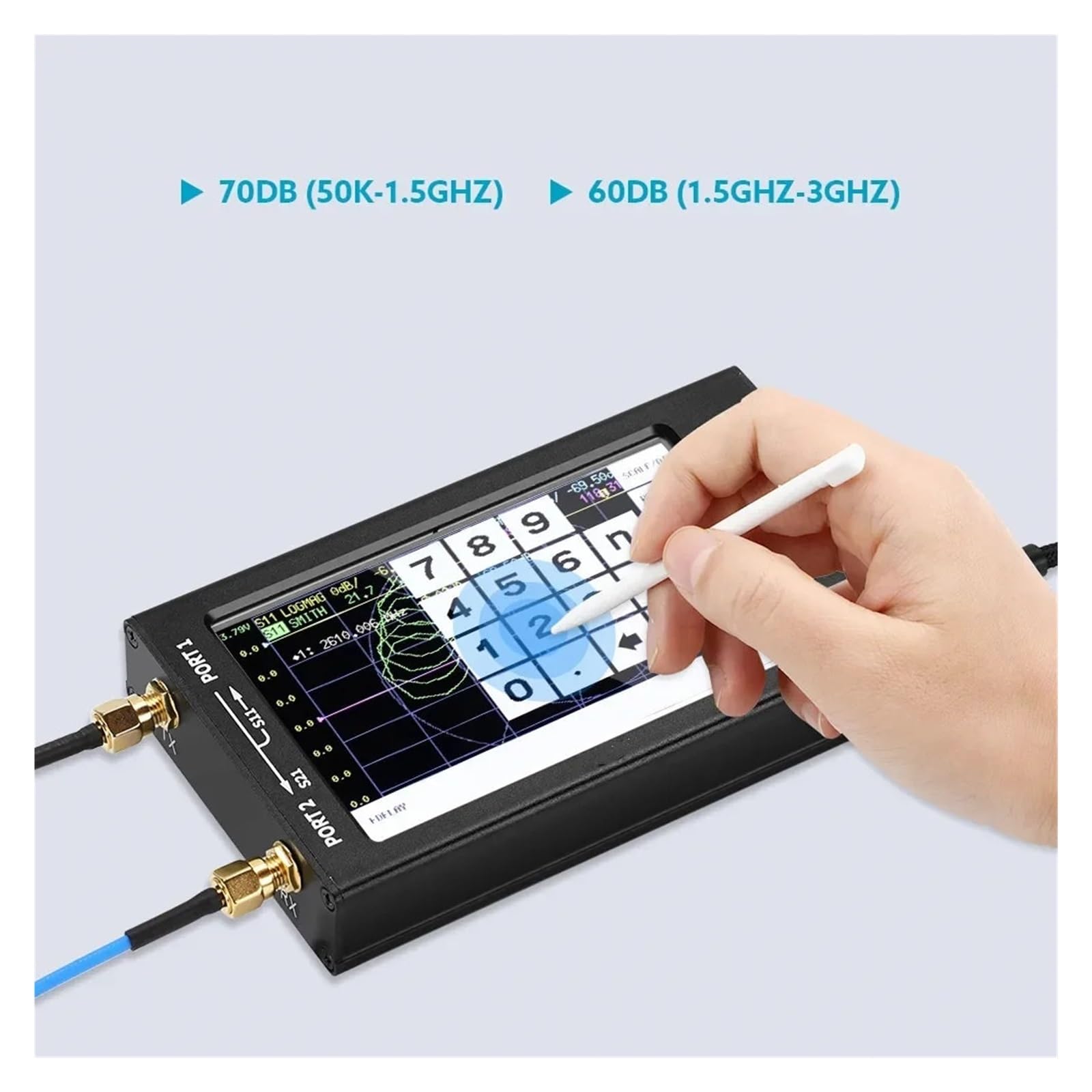 Analizador de red, Analizador De Red Vectorial 50 KHz-3 GHz, Pantalla 4,3"