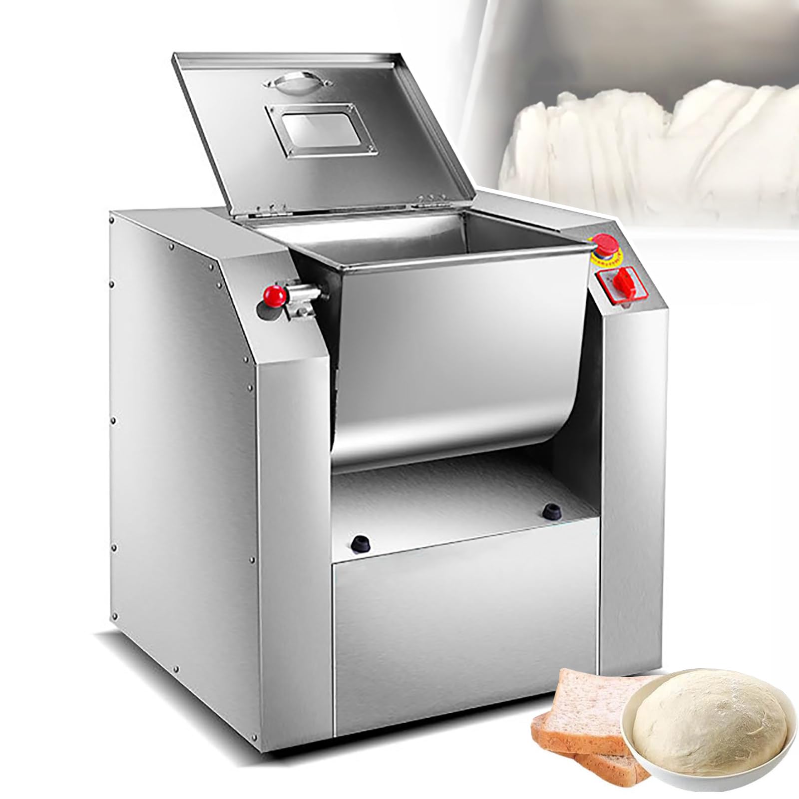 Impastatrice Professionale Completamente Automatica, Impastatrice Per Impieghi Gravosi Da 7,5kg-50kg, Con Pale 3D Rinforzate, Motore In Rame Puro, Ideale Per Panifici, Ristoranti E Pizzerie 25kg