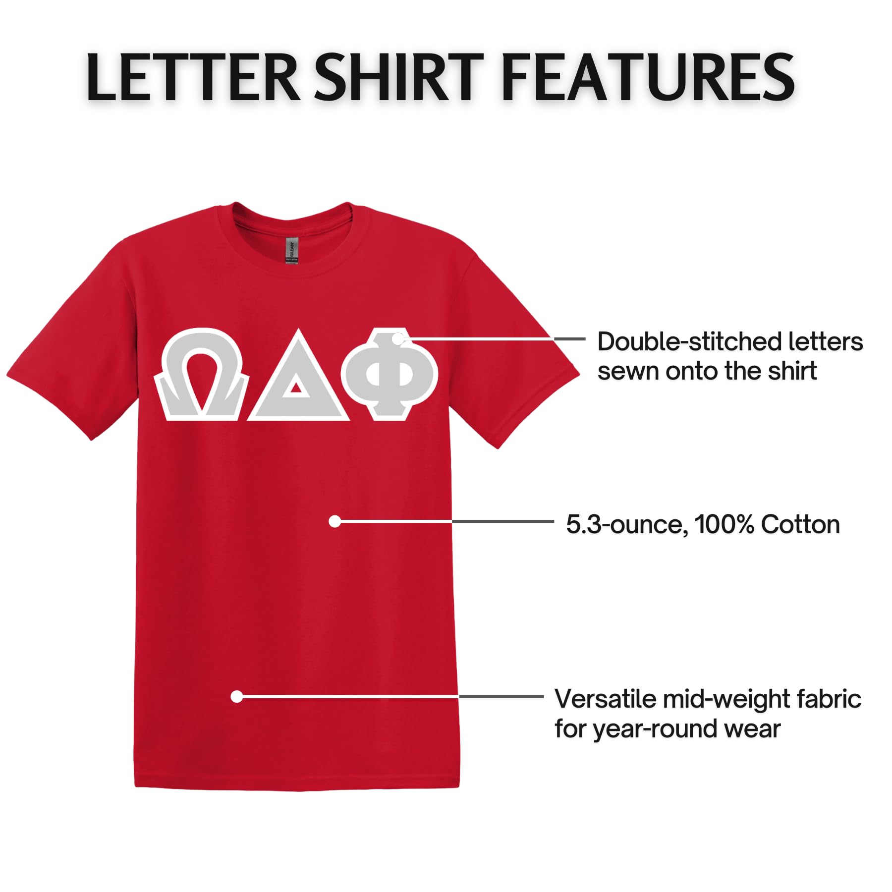 Omega Delta Phi Letter Shirt