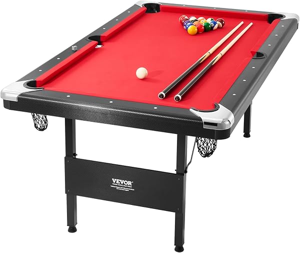 VEVOR 6.3ft Foldable Pool Table with Accessories