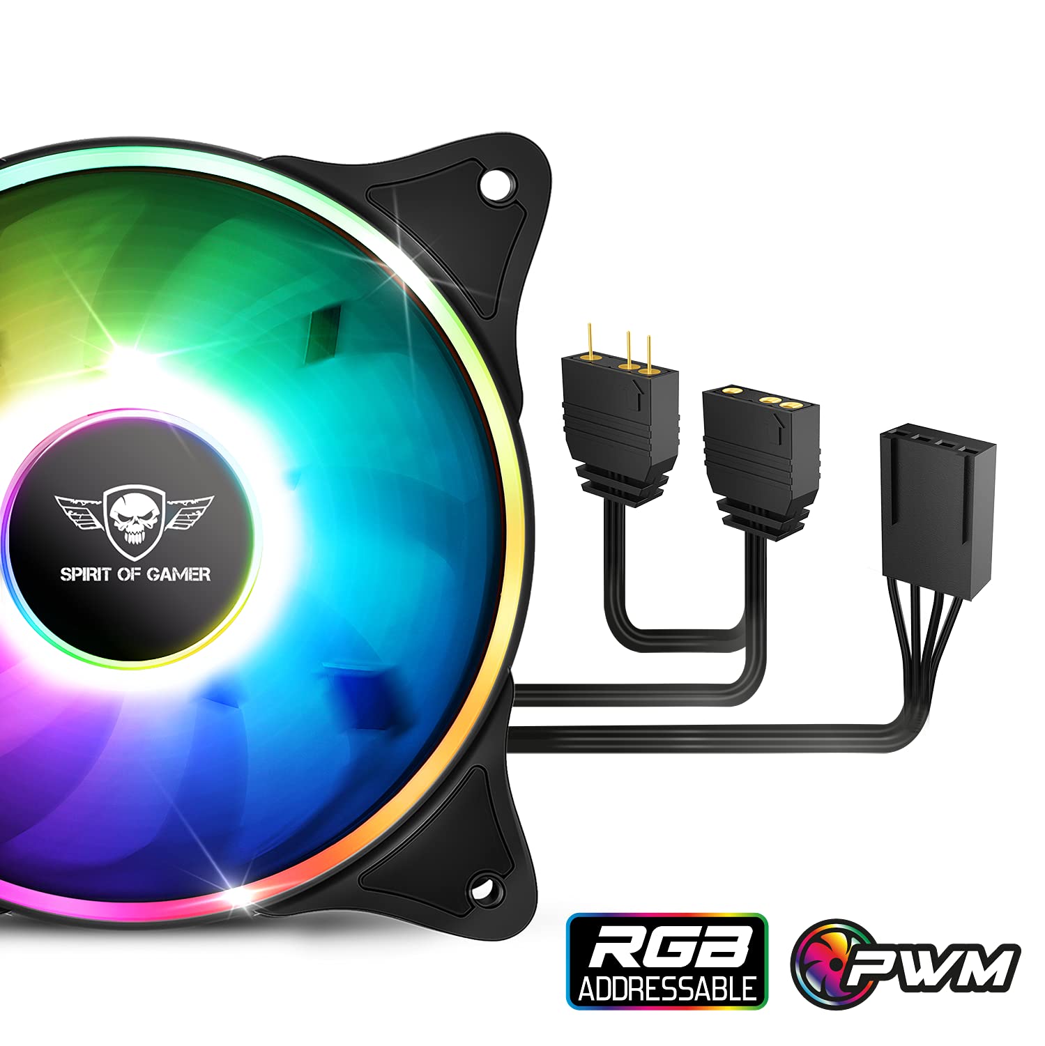 Spirit Of Gamer - LIQUID FORCE 240 ARGB - Kit de refrigeración por agua para procesadores Intel y AMD - Retroiluminación RGB direccionable 3 Pin / 5 Voltios - Ventilador 120mm X 2