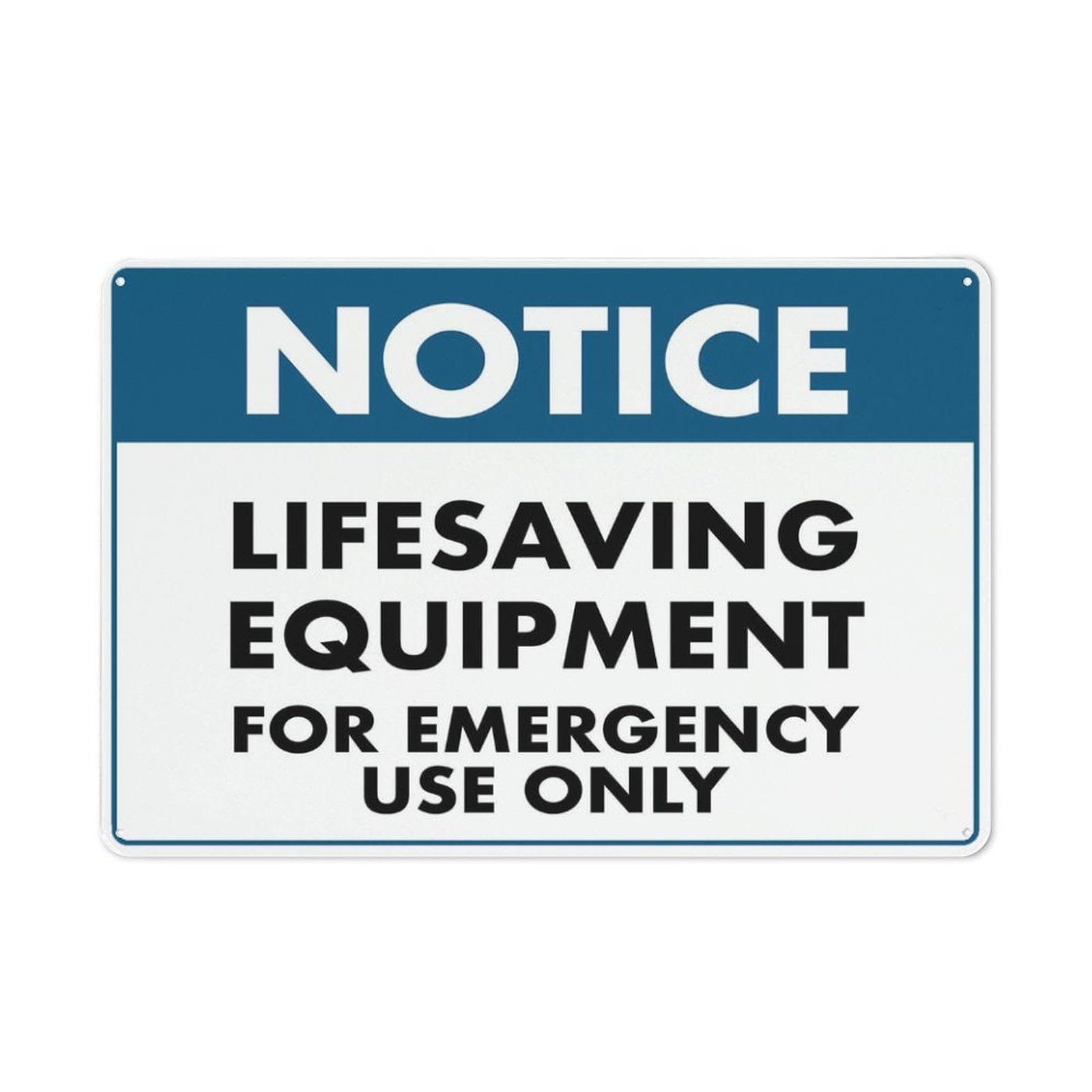 Notice Lifesaving Equipment For Emergency Use Only Retro for Home Garage Farm Garden Bar Coffee Kitchen Wall Decor Tin Sign 8x12 Inch