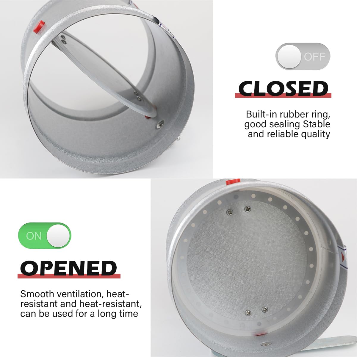 Volume Damper For Air Duct 4Inch HVAC Duct With Sleeve Galvanized