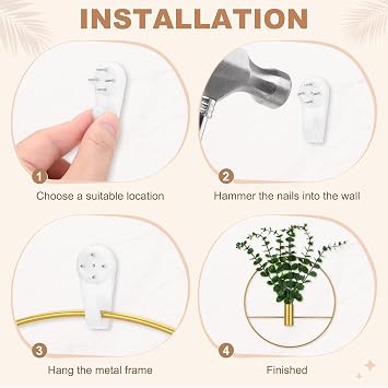 M METERXITY 2 Set Hanging Planters with Artificial Eucalyptus Round Shape [Golden]
