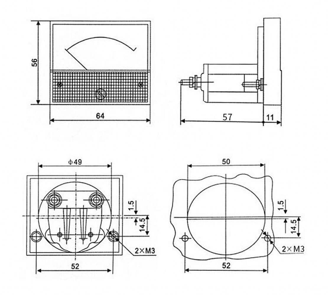 Amperometro Analogico DC 0-30mA 85C1 Pannello Corrente Tester Gauge