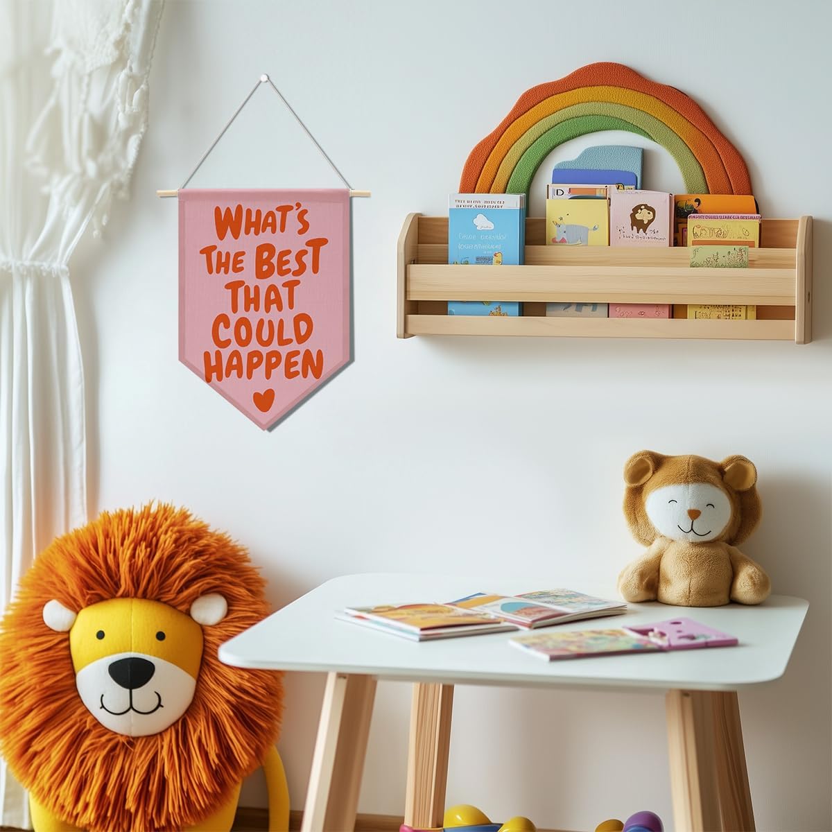 Pink and Orange Preppy Wall Decor Inspirational Positive Aesthetic image 2