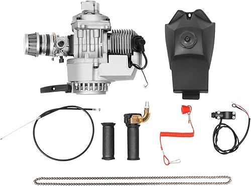 KONKENIE Kit de motor de motor refrigerado por aire de 2 tiempos de 49 cc, arranque de retroceso de un solo cilindro para ATV S-c-o-o-t-e-r Mini KONKENIE Kit de motor de motor refrigerado por aire de 2 tiempos de 49 cc, arranque de retroceso de un solo cilindro para ATV S-c-o-o-t-e-r Mini
