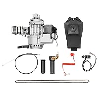 Vista 6 de Kit de motor, kit de motor de motor de 2 tiempos de 49 cc con tanque de combustible de 0.32 galones, motor de arranque refrigerado por aire, motor