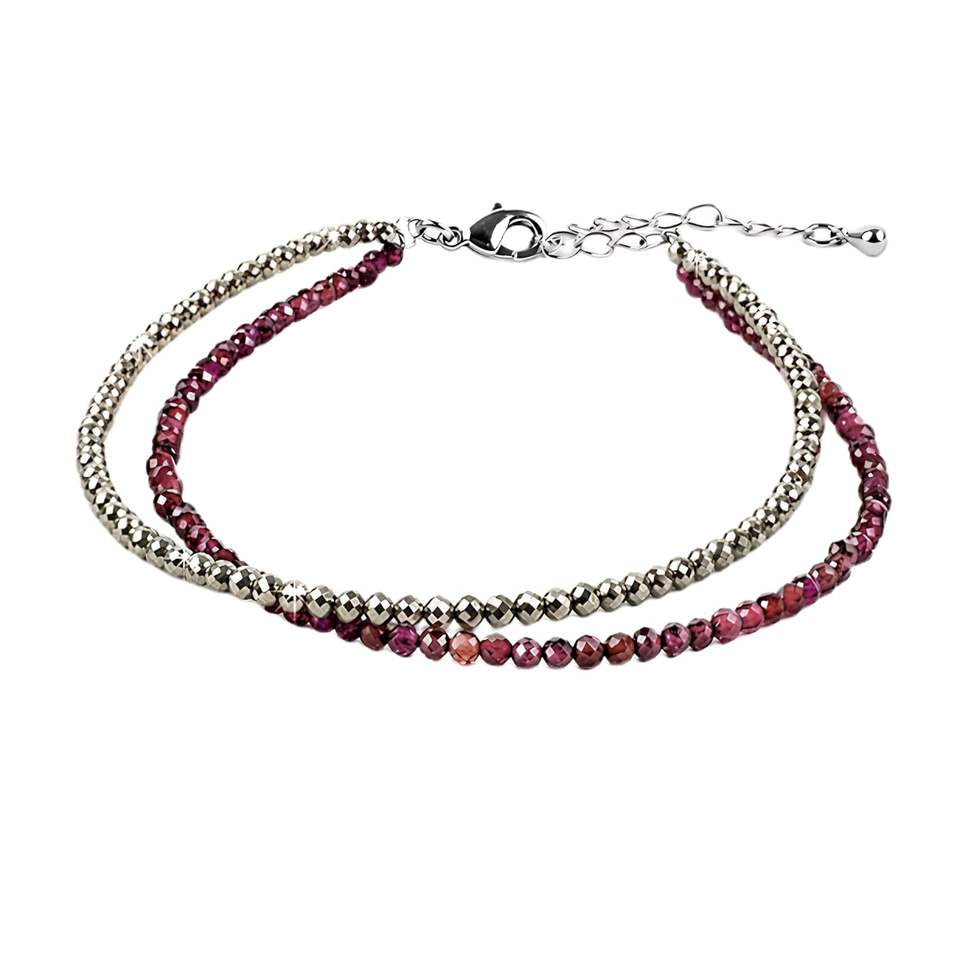 Love & Money Anklet for Women | Adjustable Raw Pyrite & Garnet Anklet for Confidence, Protection & Balance | Daily & Office Wear Jewellery for Women | Gift for Woman & Girlfriend-image-7