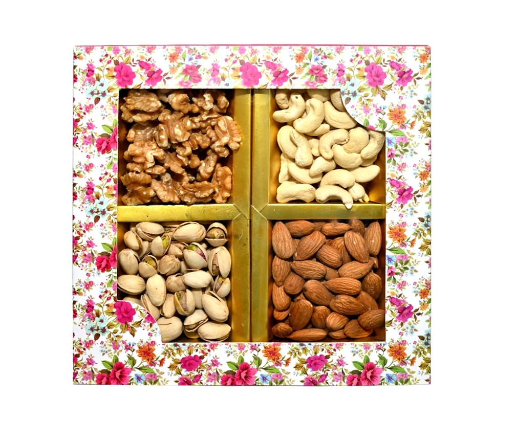 Farm & Farmers Almond, Cashew, Wallnut & Pista Dry Fruit Gift Hamper Pack Set Gift Box for Diwali | Rakshabandhan | Rakhi | Festivals & Other Ocassions (450gm, Pack of 1) (B0D8WGP8F7) Amazon Price History, Amazon Price Tracker