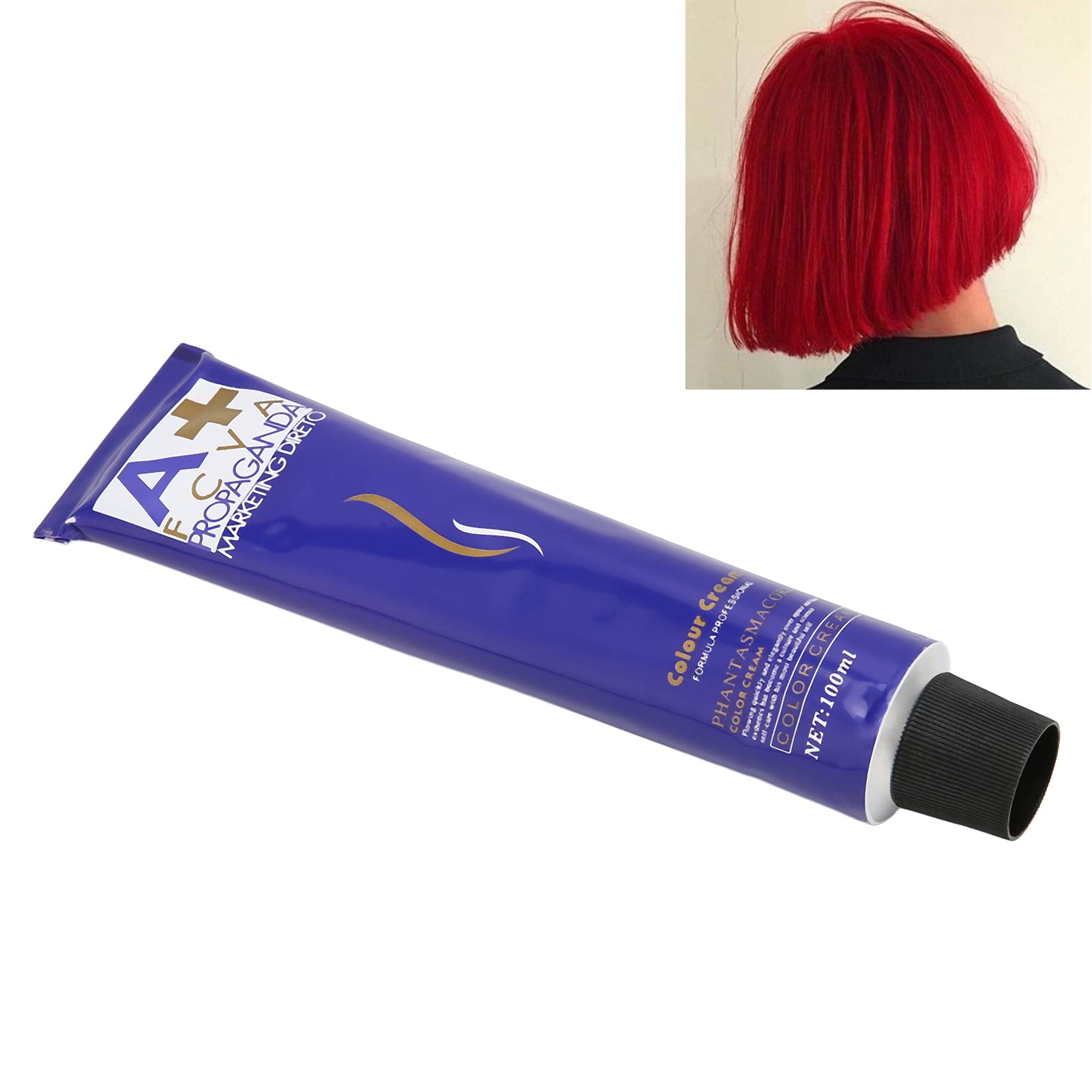 Hair Dye Cream, 100ml 3D Bright Color Toning Gradient Color Long Lasting Hair Coloring Agent(Flaming red)