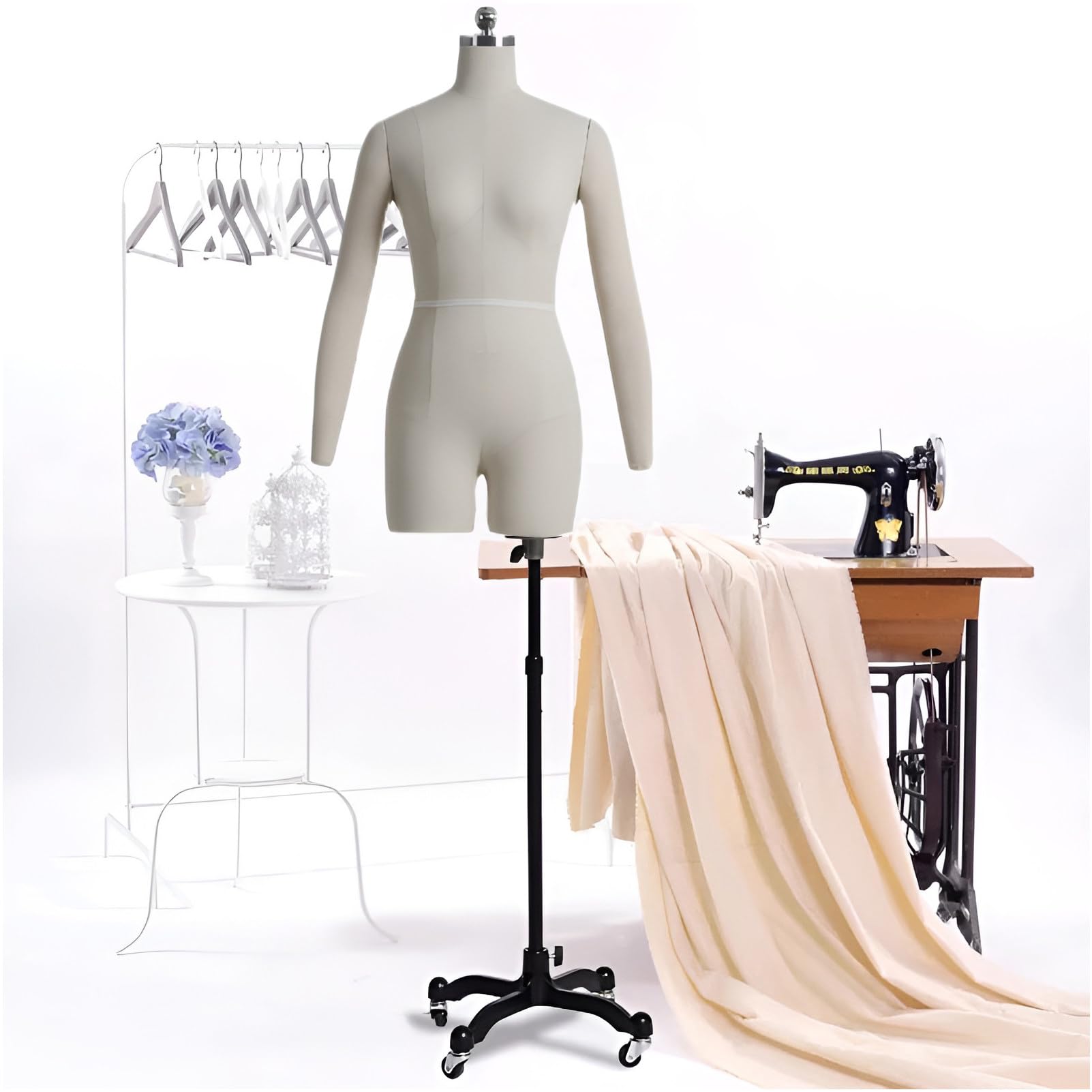 Maniquí de Medio Cuerpo para Mujer con Brazos - Talla M - Maniquí para sastrería, diseño de Moda, proyectos de Costura y arreglos - Ideal para ajustes y Manualidades