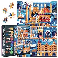 Jigsaw Puzzle Turkey Travel Poster Puzzle Jigsaw Vintage Poster Stress Relief Puzzles Unique Istanbul Posters Challenging Puzzles Family Activity Game Wall Decor Gift for Family Friends(50.5x70.5cm)