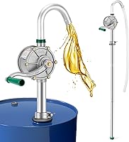 Vista 1 de Poafamx Bomba de tambor de aluminio de 5-55 galones, bomba rotativa manual de transferencia de aceite de 8 GPM, de 50 pulgadas para barril