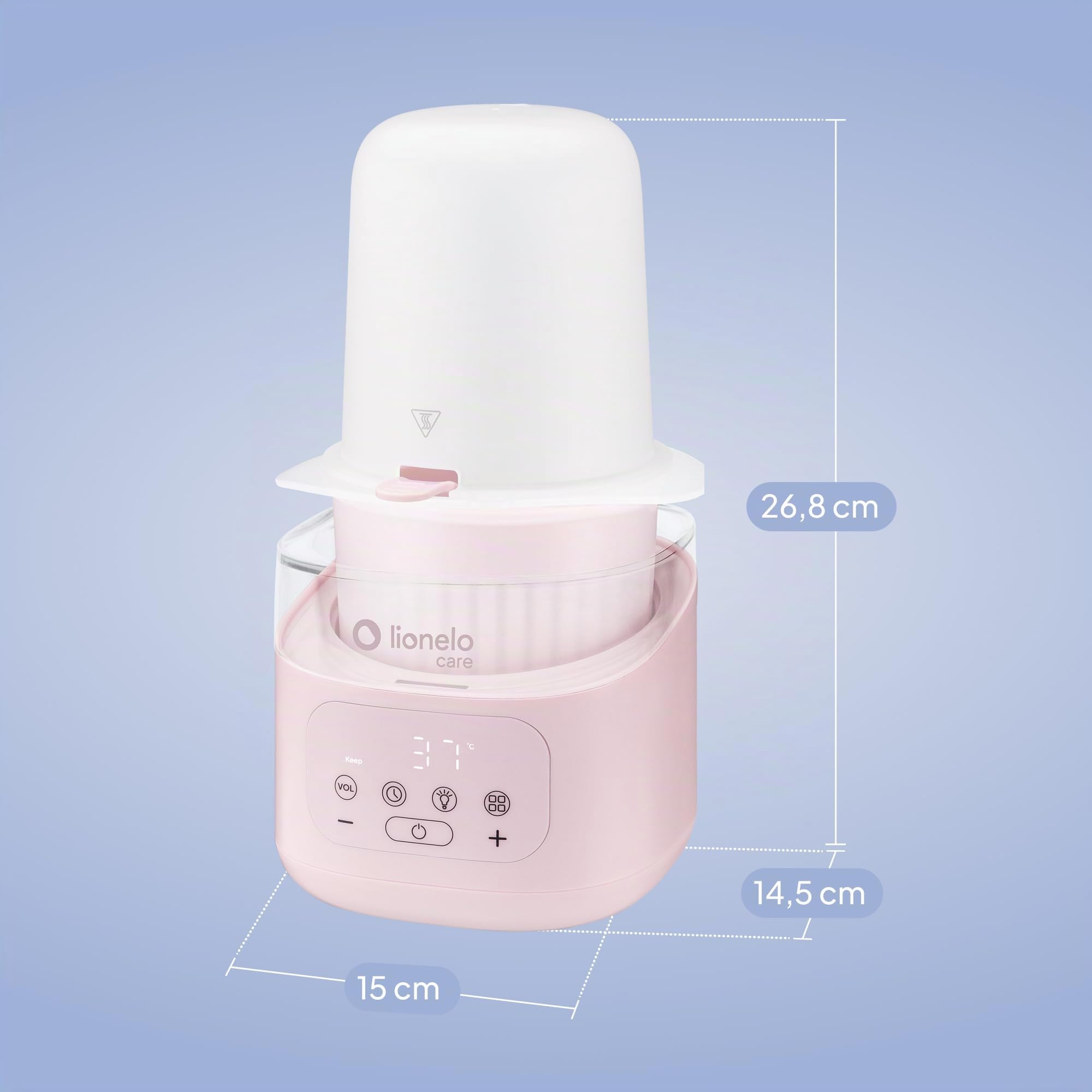 Lionelo Thermup 4.0 Scaldabiberon Neonato e Scaldapappa 6 in 1, Riscaldamento Rapido, Sterilizzazione, Scongelamento, Mantenimento Temperatura, Contenitore Rimovibile, Spegnimento Auto, 400 W