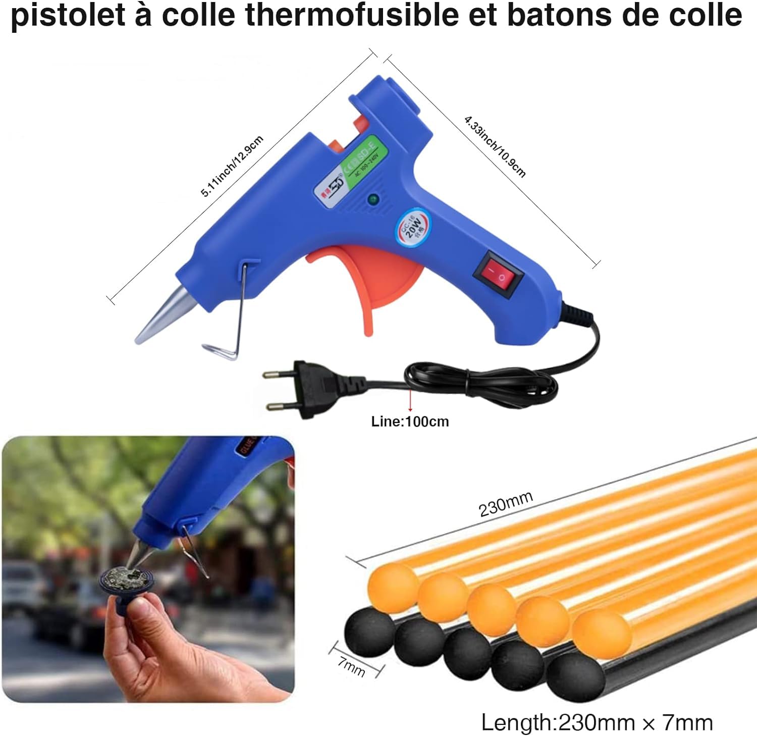 Manelord Ventouse Carrosserie et Kit Debosselage sans Peinture avec Pistolet à Colle, Debosselage Carrosserie, pour Voiture, Réfrigérateur, Moto Corps, Porte